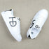 HEED NYC Men's Classic White with Black Heel Vegan Leather Sneaker